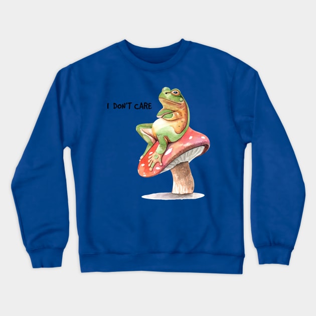 frog I don t care Crewneck Sweatshirt by Mako Design 